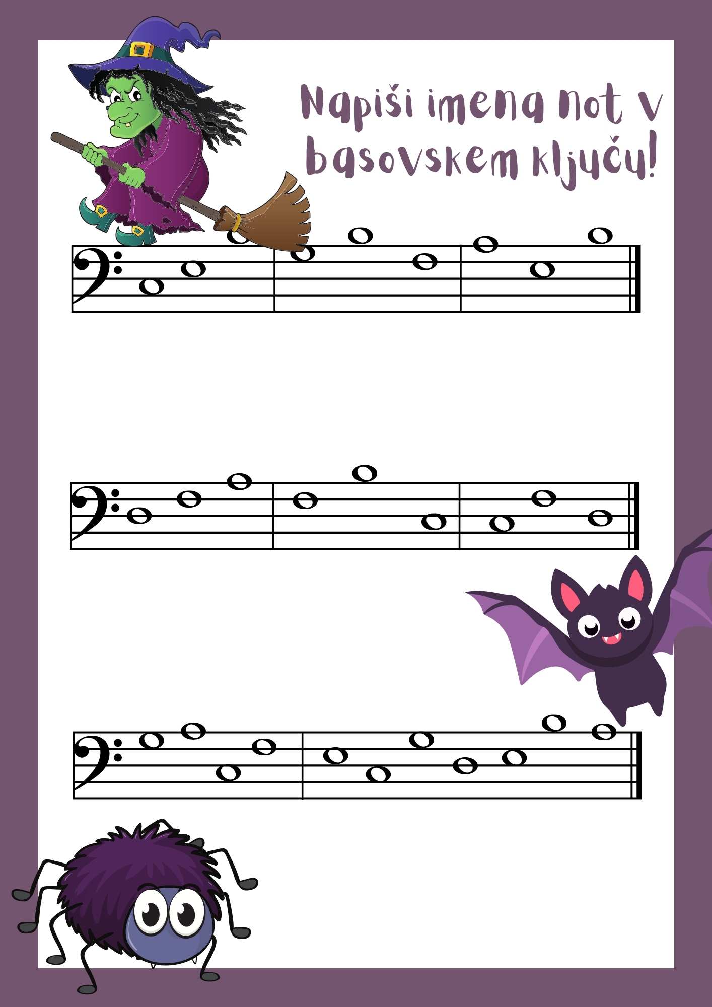 Vaje basovski ključ c-c1 vaje za note v basovski ključ