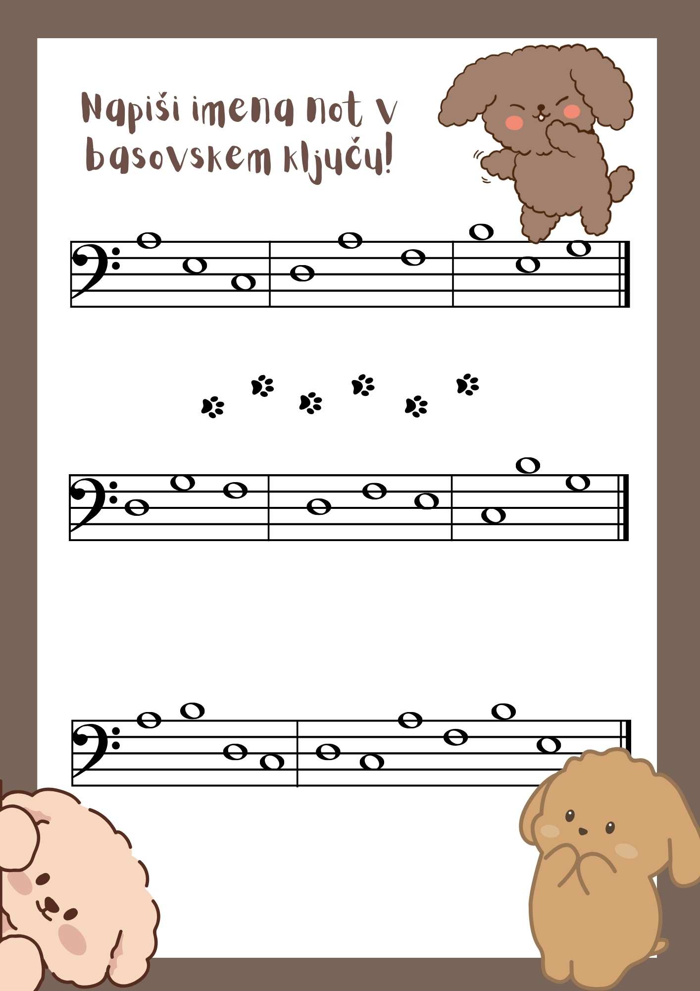 Vaje basovski ključ c1-f (2) vaje za note v basovski ključ