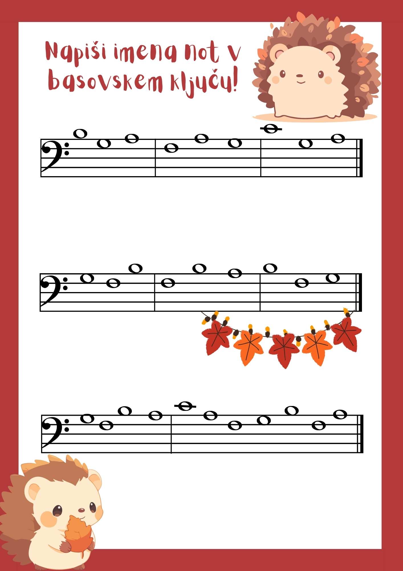 Vaje basovski ključ c1-f vaje za note v basovski ključ