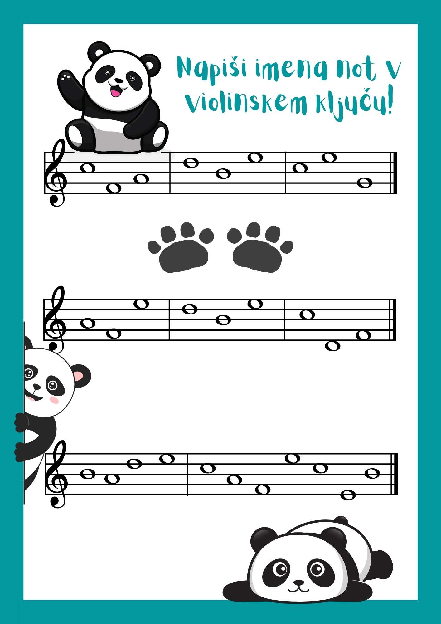 Vaje violinski ključ c1-e2 (2) vaje za note violinski ključ c1 - e2