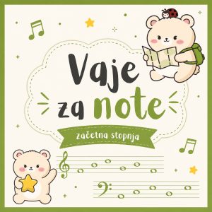 vaje za note v violinskem in basovskem ključu, začetna stopnja